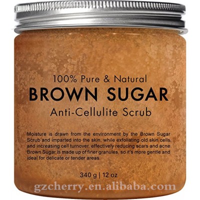 12 oz Anti Cellulite Treatment, Stretch Marks, Acne, and Varicose Veins Pure Brown Sugar Scrub